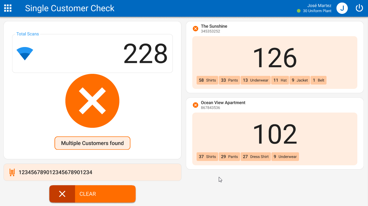 Single Customer Check screen in ABSSolute Infinity