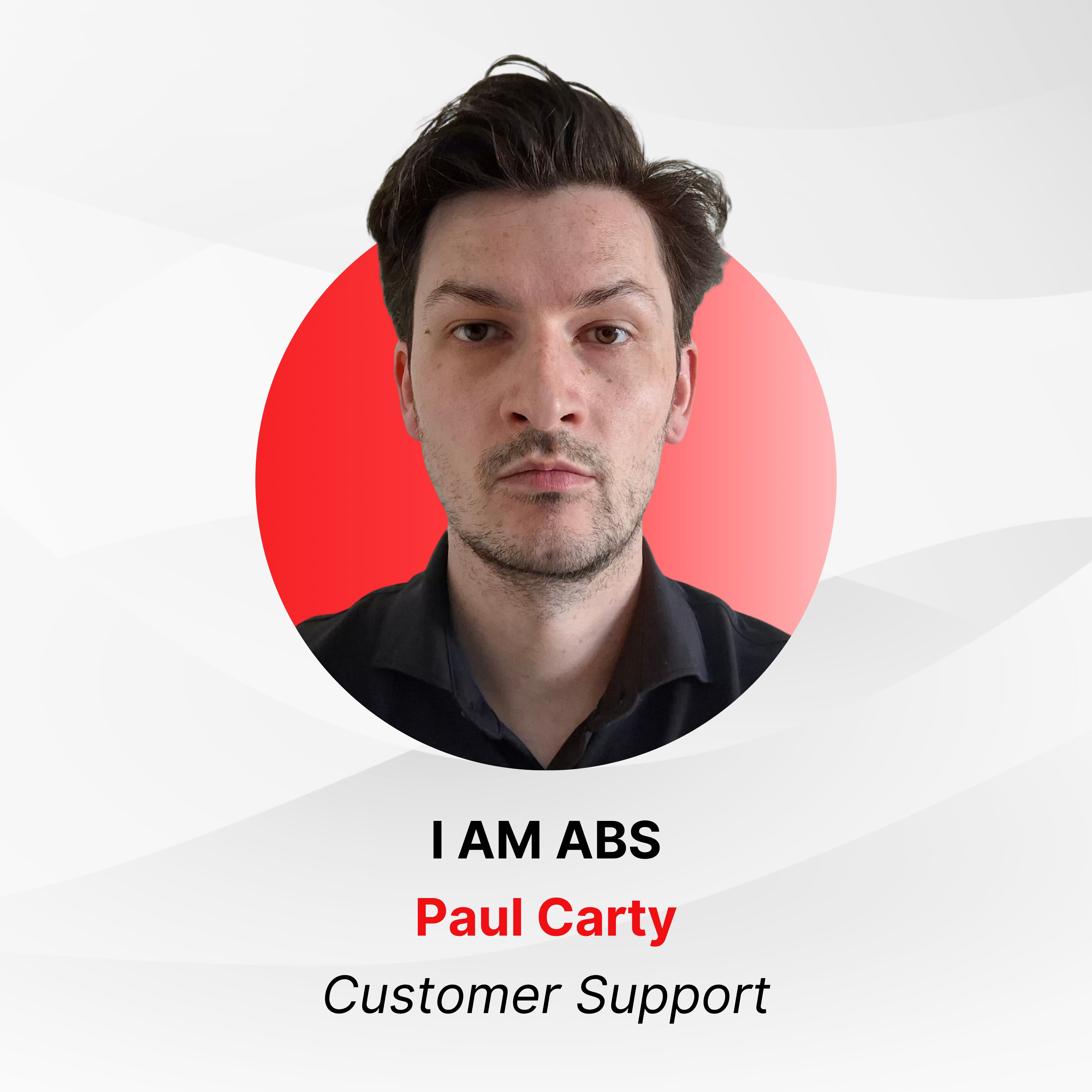 Portrait of Paul Carty, Customer Support at ABS Laundry Business Solutions