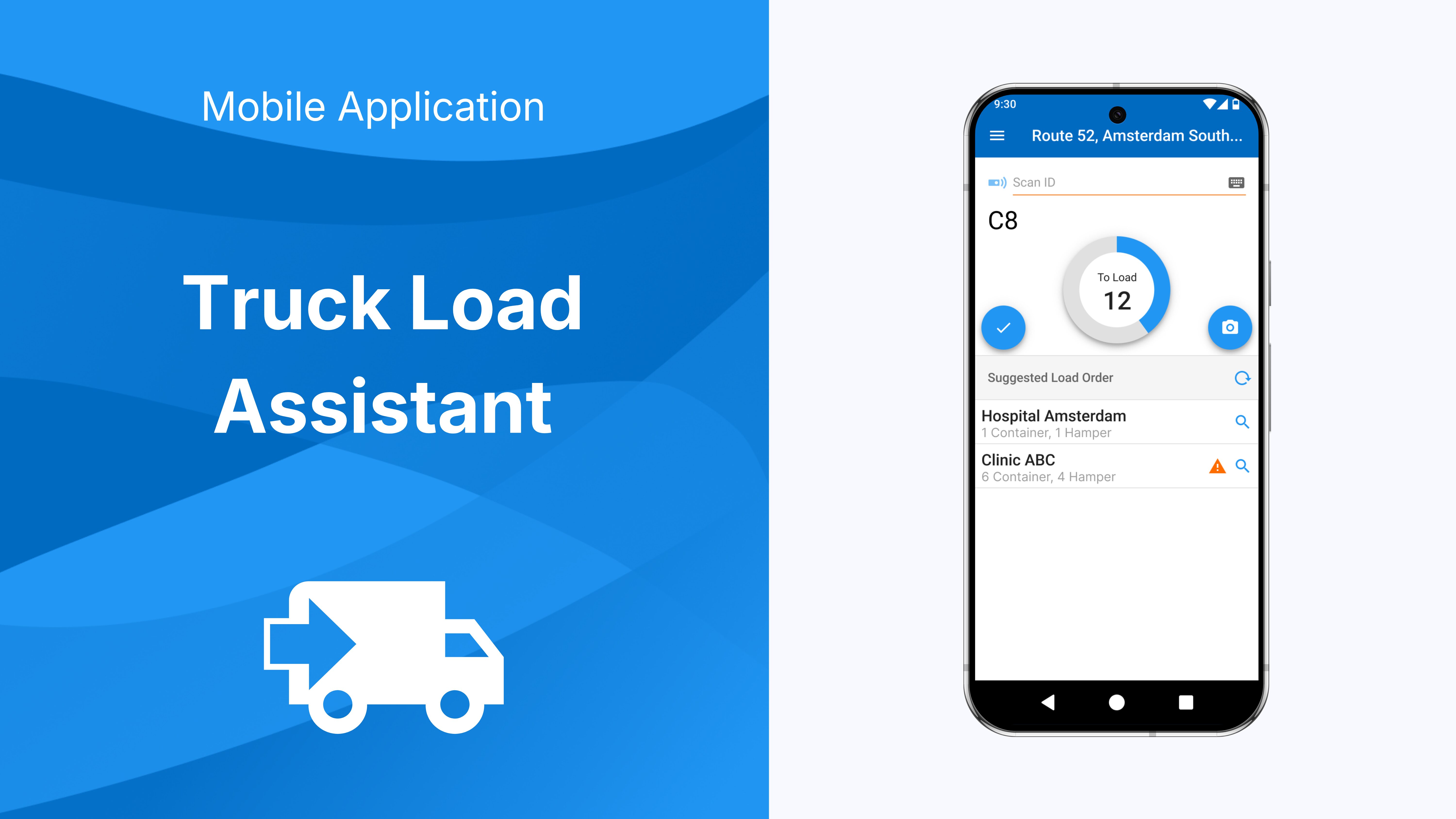 Truck Load Assistant application on a dispatch tablet